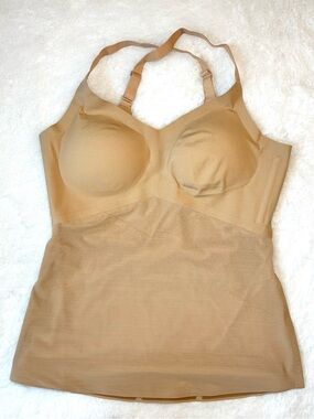 NWOT HONEYLOVE Beige Sculpt Cami Shapewear Bra Top Strap Slimming Tank Medium